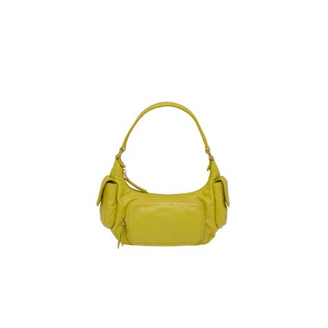 miu miu nappa pocket bag|Citron Yellow Nappa Leather Pocket Bag .